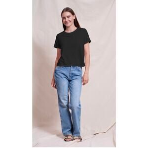 Sundry NWT Classic Elevated Essential Minimalist Black Tee Tencel Pima Cotton
